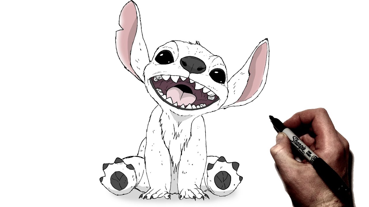 How To Draw Stitch | Step By Step | Lilo & Stitch