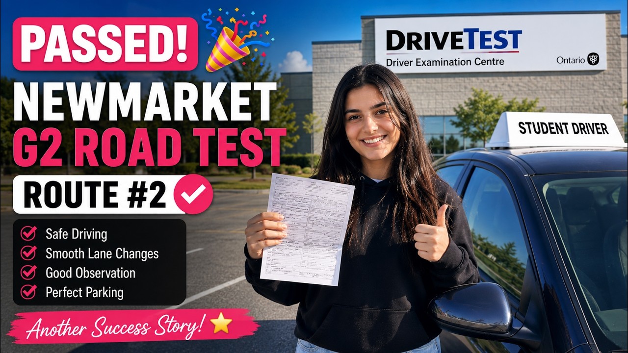 Passed the Newmarket G2 Road Test &ndash; Route #2! 🚗#driverslicense #g2roadtest #drivetest #newmarket #