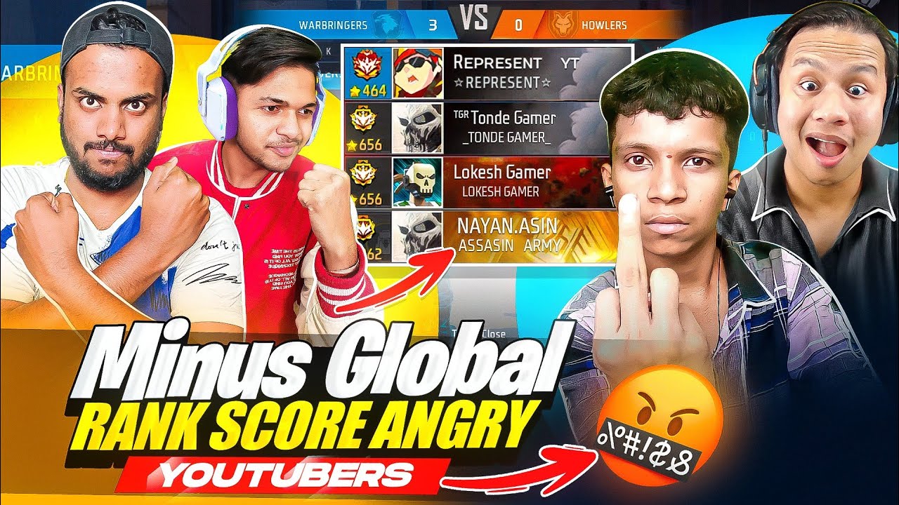 Big Fight With Angry Baccha Youtuber in My Opponent With Global Players 😱 - Garena Free Fire Max