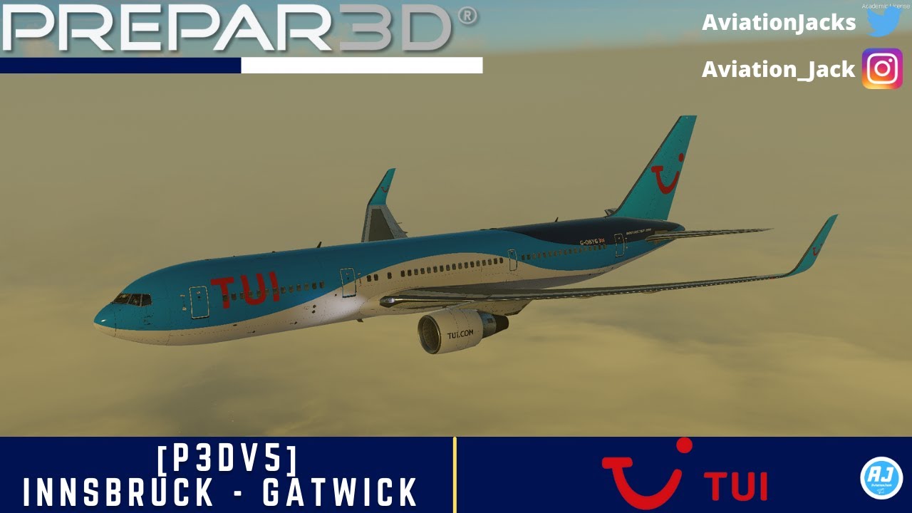 [P3Dv5] | Innsbruck 🇦🇹 - Gatwick 🇬🇧 | VATSIM | TUI UK Captain Sim 767 l TOM4651 |