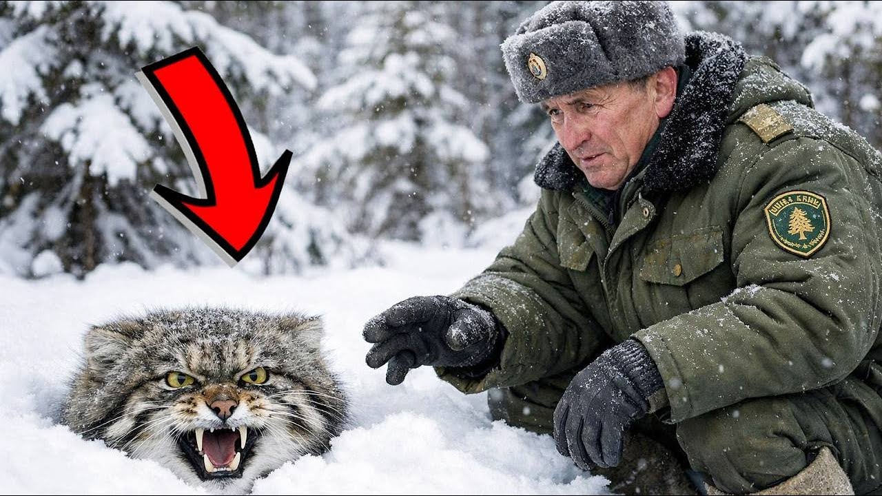 KOT PALLASA UTKNĄŁ W ŚNIEGU I WRZESZCZAŁ. TO, CO ZROBIŁ LEŚNICZY, BYŁO NIESAMOWITE!