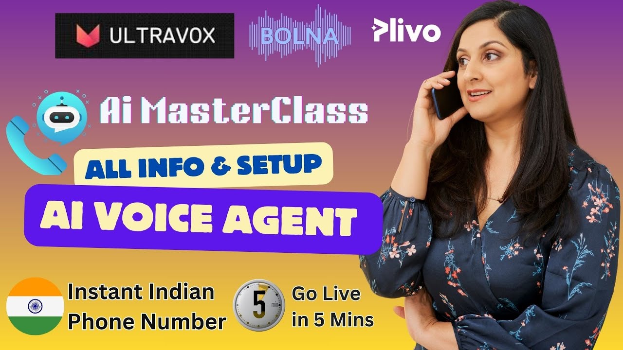 AI Voice Calling Agent Setup Masterclass : All info - India - 5min Setup - Ultravox, bolna, sarvam