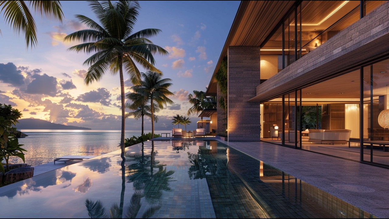 8 Hours of Deep House Music - Luxury Tropical Villa Sunset Vibes - Chill, Focus, Relax