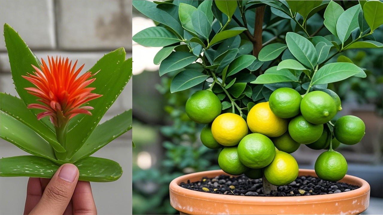 TECHNIQUE: How to propagate lemon trees by grafting them to promote rapid growth using aloe vera.