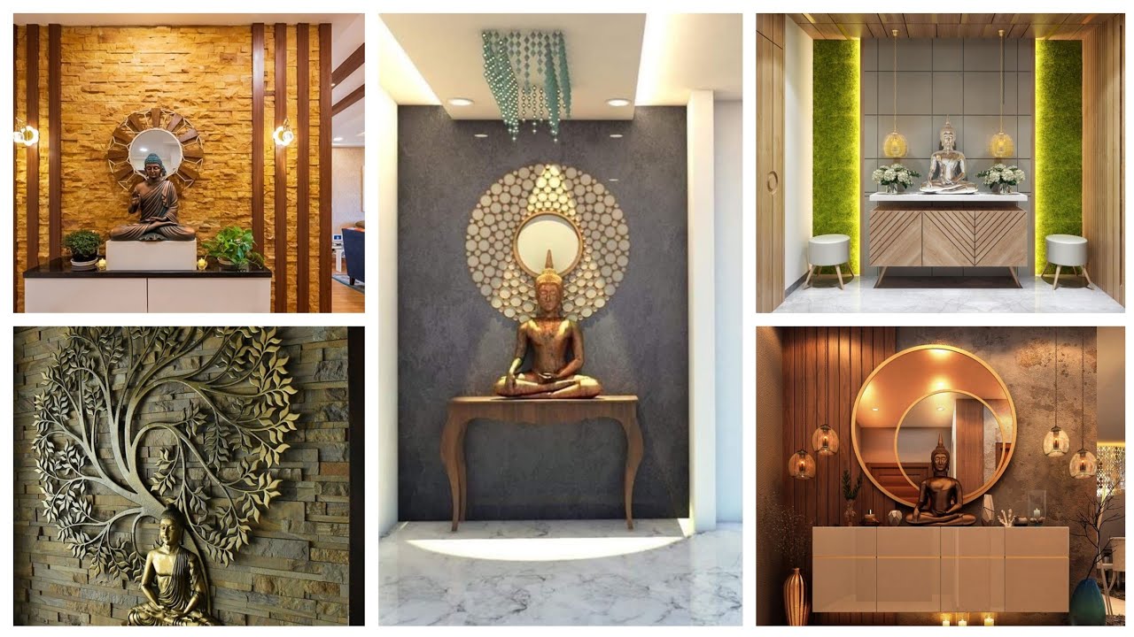 Modern Buddha Wall Decorating Ideas || Entryway Buddha Statue Home Foyer Interior|| Indoor Buddha