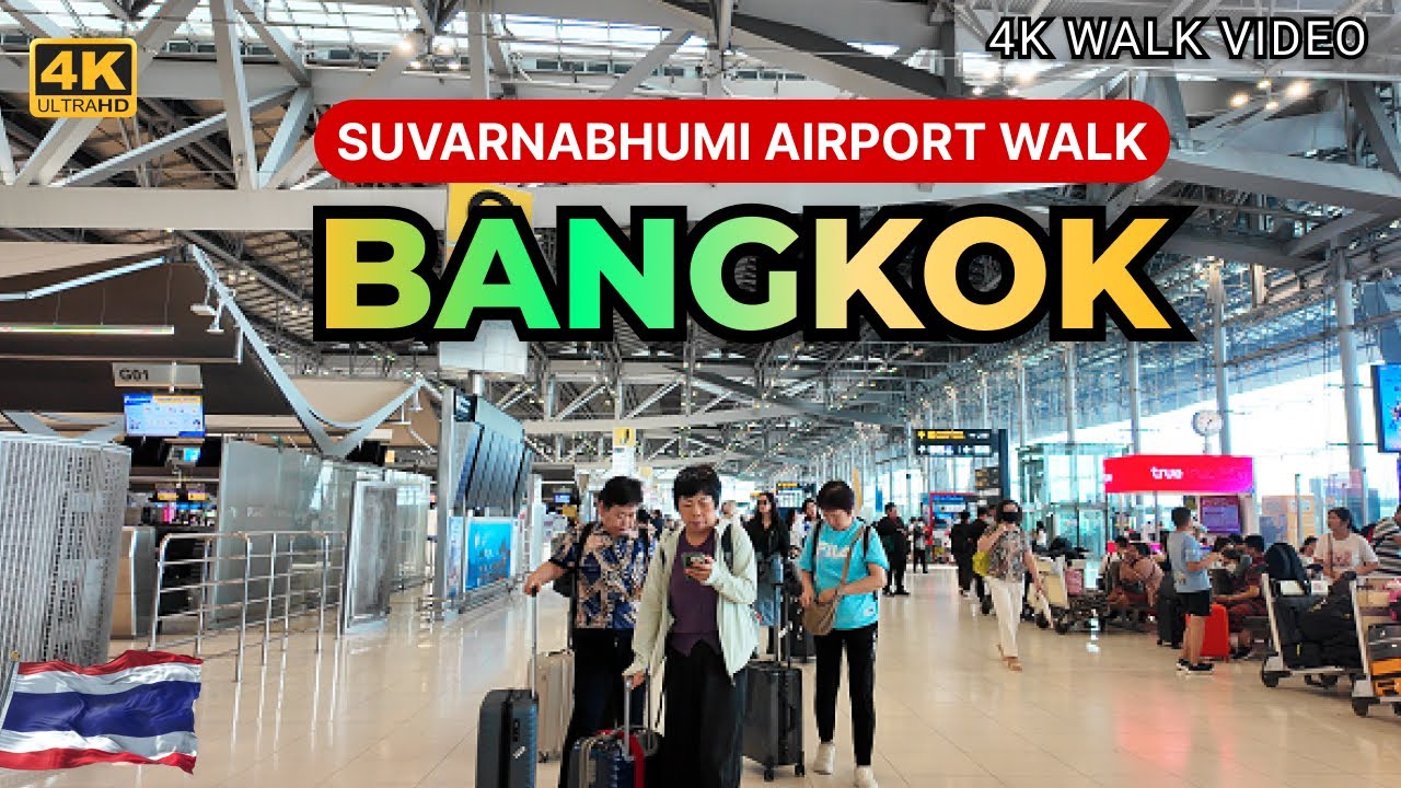 [4K HDR] Bangkok Suvarnabhumi Airport Walking Tour | Thailand's Busiest Airport