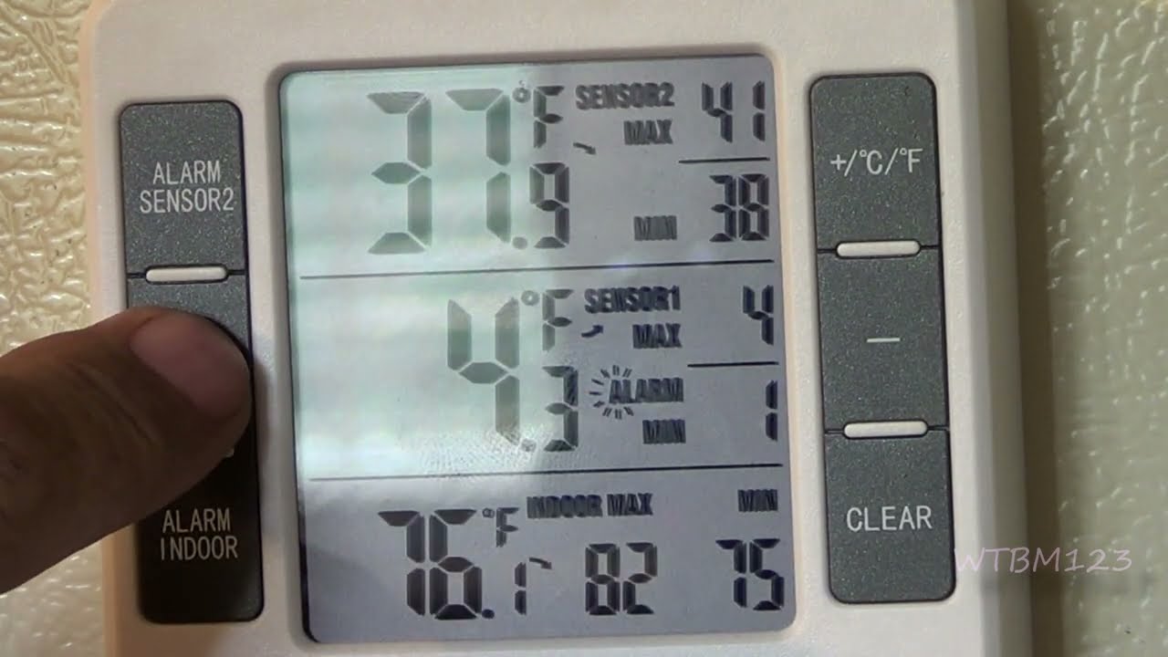 Oria Refrigerator Thermometer wireless , Power outage , How to set Alarms , Works well