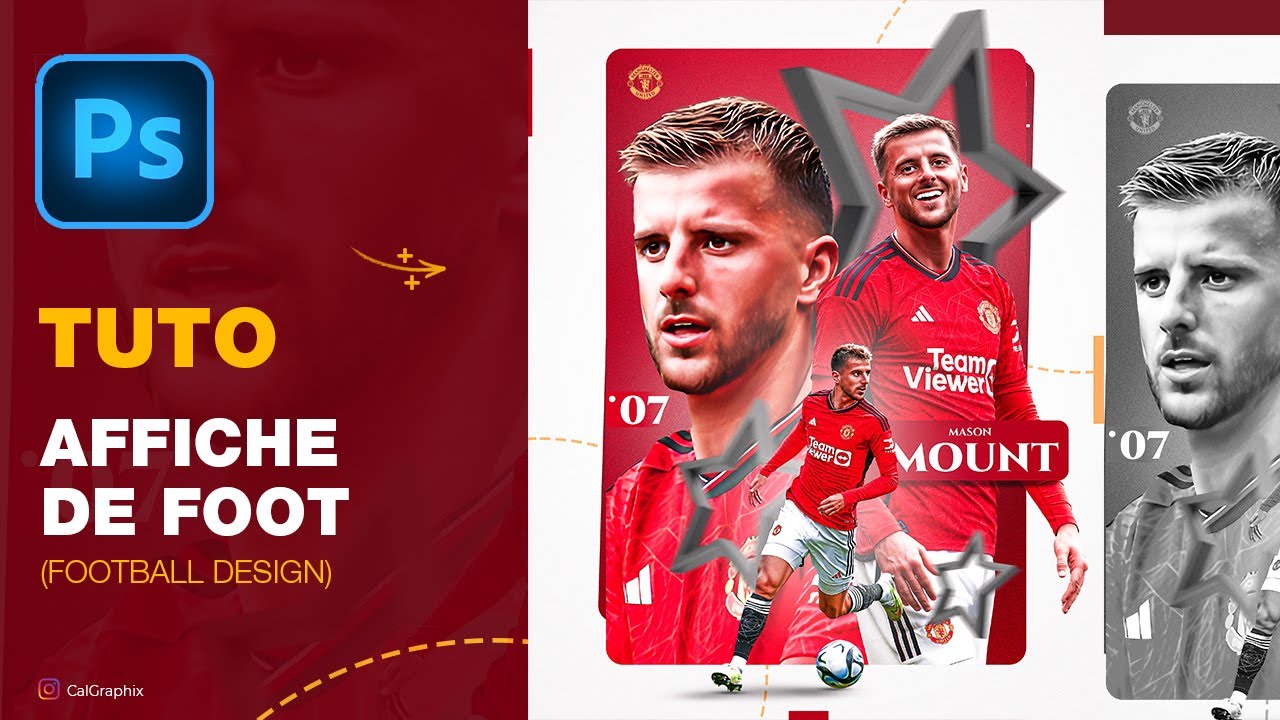 Comment j'ai réalisé cette affiche avec Photoshop / Football design
