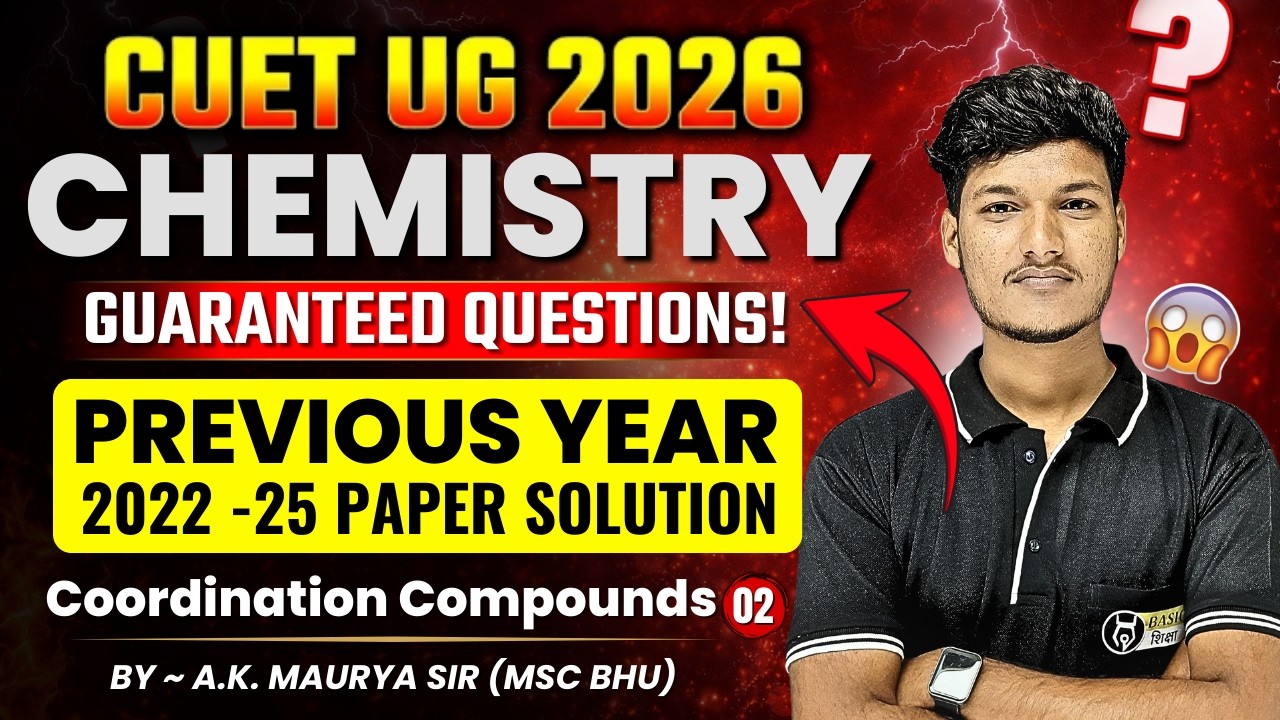 Coordination Compounds- 2 | CUET Chemistry Domain Previous Year Paper Solution | CUET PYQs 2022-25