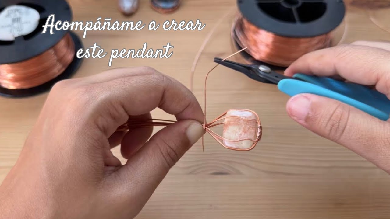 Alambrismo | acompáñame a crear este Pendant | Piedra Calcita ✨