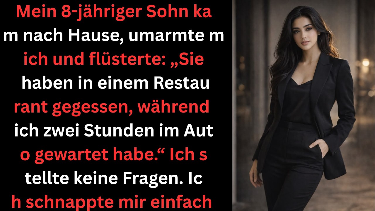 Mein Sohn flüsterte: Sie aßen im Restaurant – ich wartete 2 Stunden allein im Auto.
