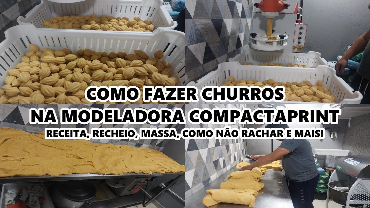COMO fazer MINI CHURROS na MODELADORA COMPACTAPRINT, RECHEIO, MASSA, E ROTINA DE DELIVERY EM CASA.