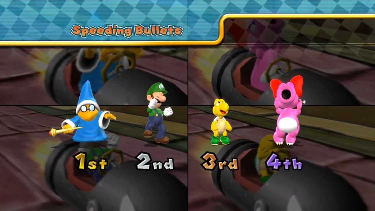 Mario Party 9 Spaceship racing minigames. Kamek Win Luigi Vs Koopa Vs Birdo. Master CPU