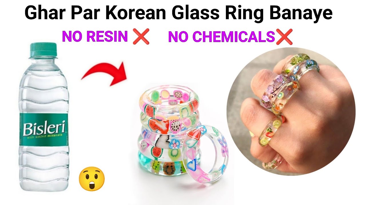 DIY Homemade Glass Rings😍🥰/No Resin❌No Chemicals❌/how to make rings at home/homemade gift rings