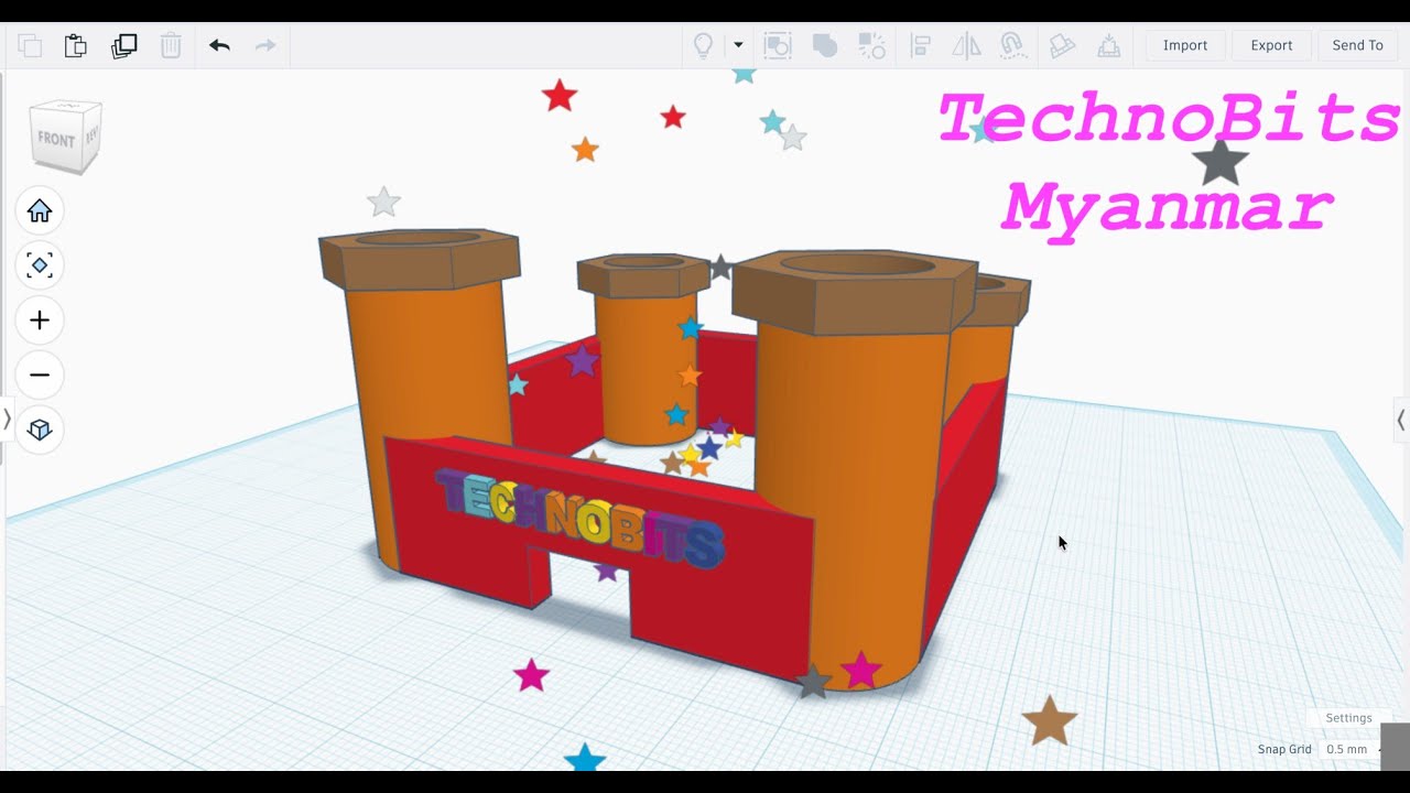 Let's Learn Tinkercad! - Simple Castle #tinkercad #3ddesign #project #kids #myanmar #educational
