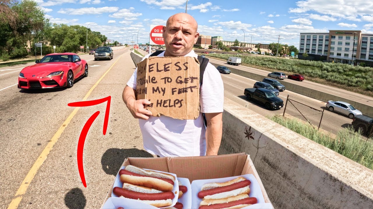 Handing Out 20 Hot Dogs & 20 Egg Rolls To The Homeless ❤️