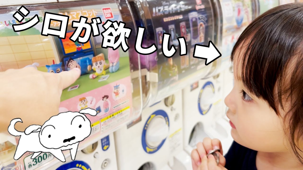 クレヨンしんちゃんガチャに狙いを定めた3歳娘