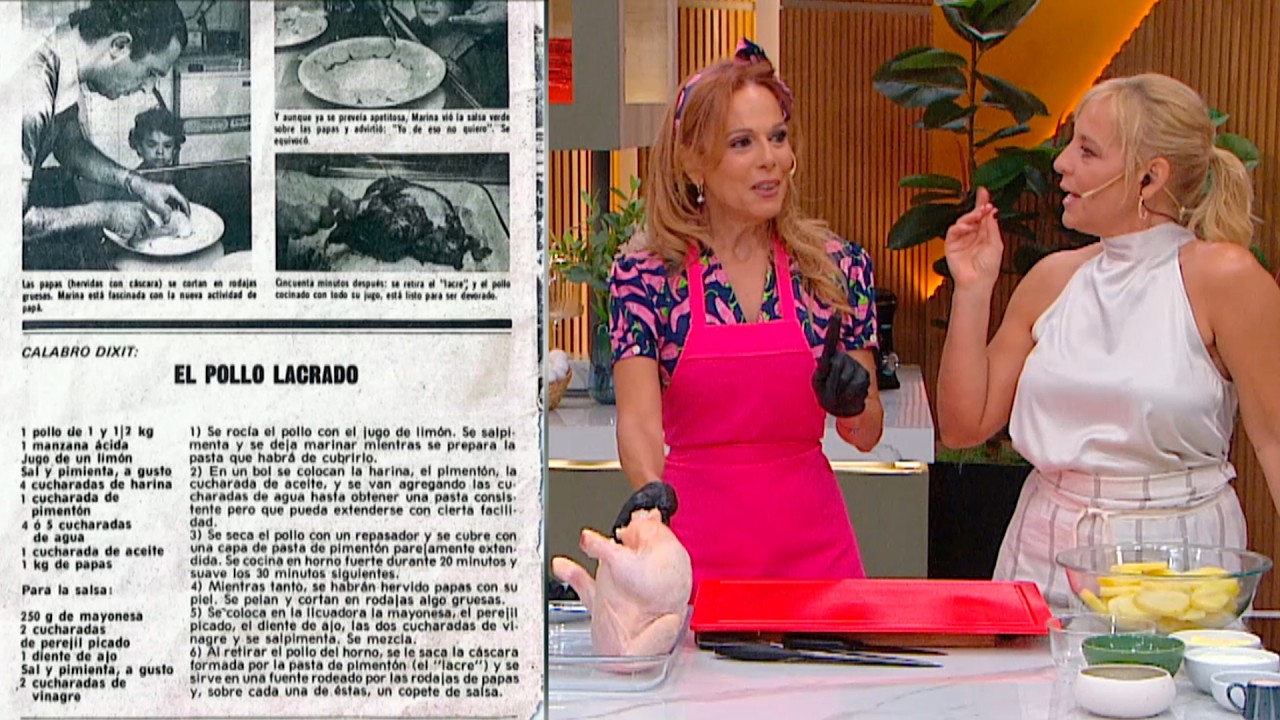 Iliana Calabró preparó una receta fácil y rica que le enseñó su papá: pollo lacrado con papas