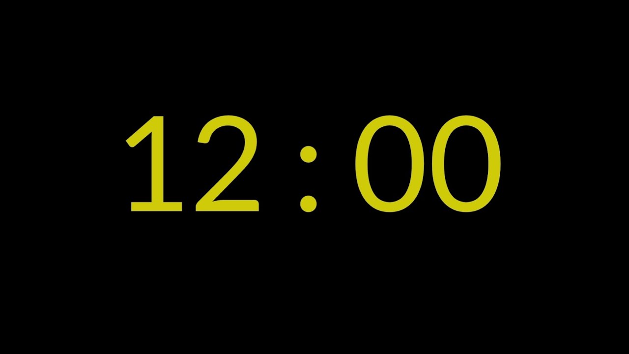12 Minute Countup Timer - Yellow 