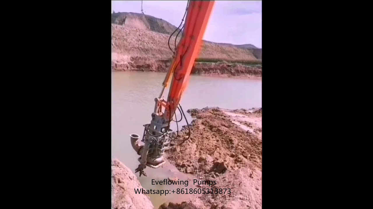Everflowing  excavator drive hydraulic submersible slurry pump for sand dredging
