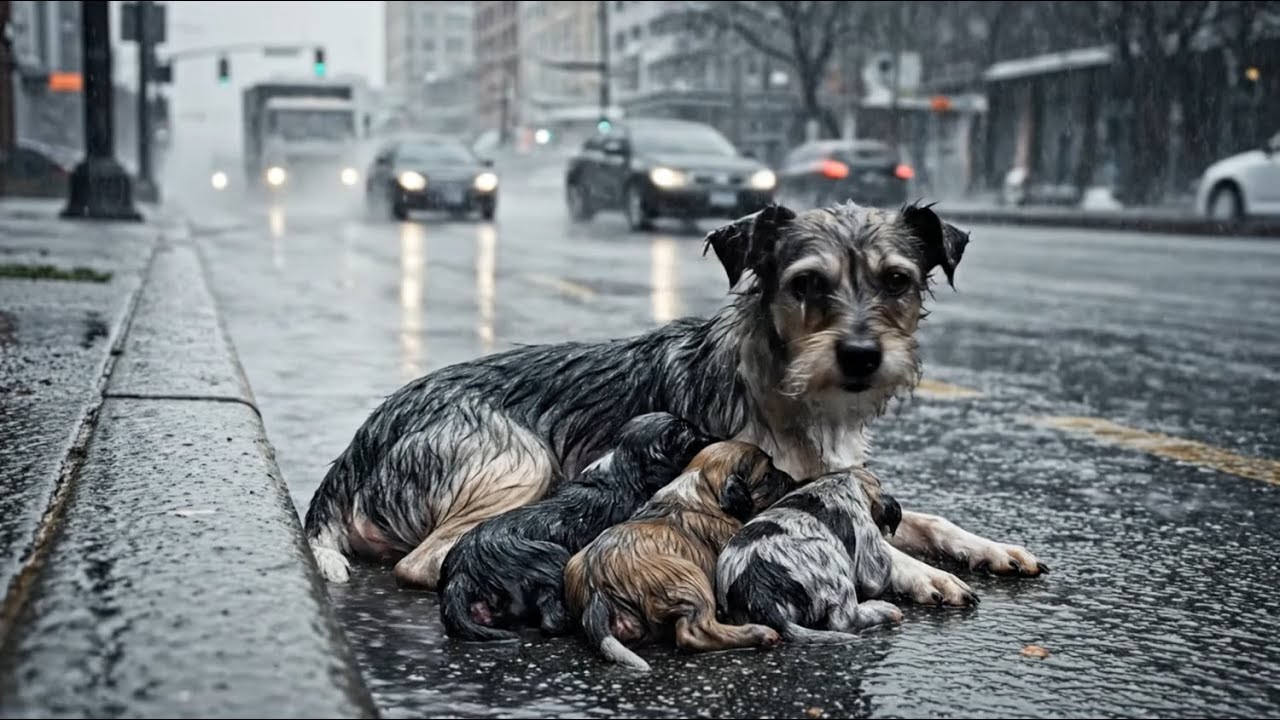 Homeless Man Saves Starving Puppies in the Rain - (You Will Cry!)