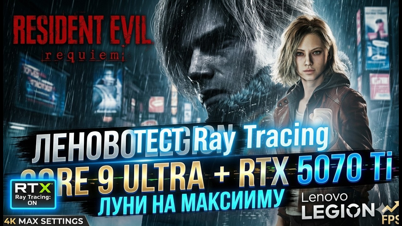 Resident Evil Requiem в 2K: На что способна RTX 5070 Ti? | Lenovo Legion Benchmark Max RTX test