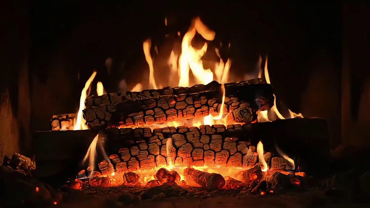 Soothing Fireplace Ambience with Gentle Crackling Fire for Stress Relief