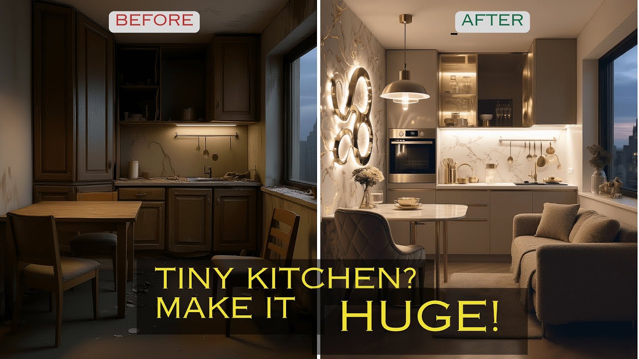 10 SMART Kitchen Design Ideas for Tiny Spaces! (MAKE IT HUGE)