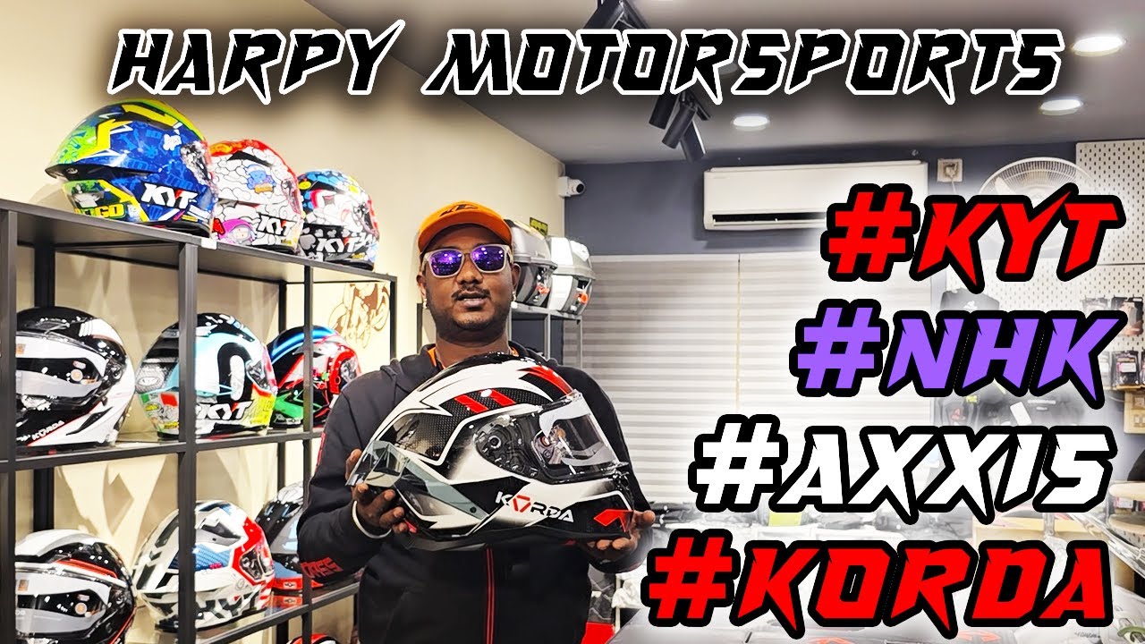 🔥#KYT #NHK #KORDA #AXXIS HELMETS 🪖 At Harpy Motorsports Bangalore