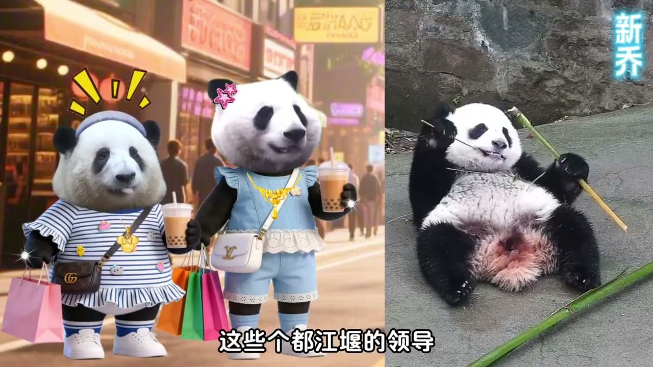 《花花小剧场》 米花糖，太难啦🤣#来这吸熊猫 #大熊猫和花 #大熊猫和花和叶 #大熊猫新乔 #大熊猫