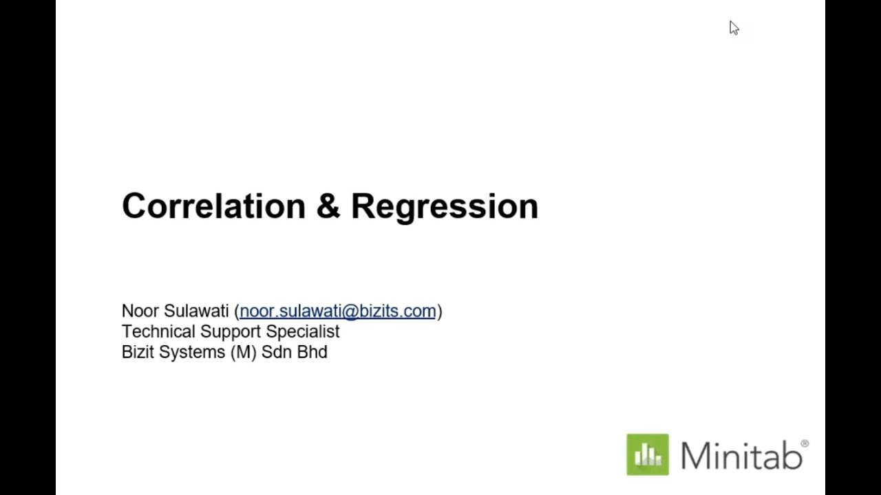Minitab 19 Correlation & Regression Webinar
