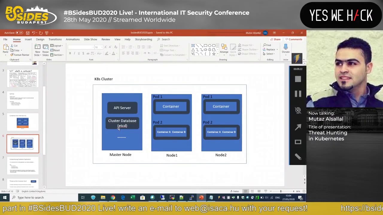 BSidesBUD2020: Threat Hunting in Kubernetes - Mutaz Alsallal