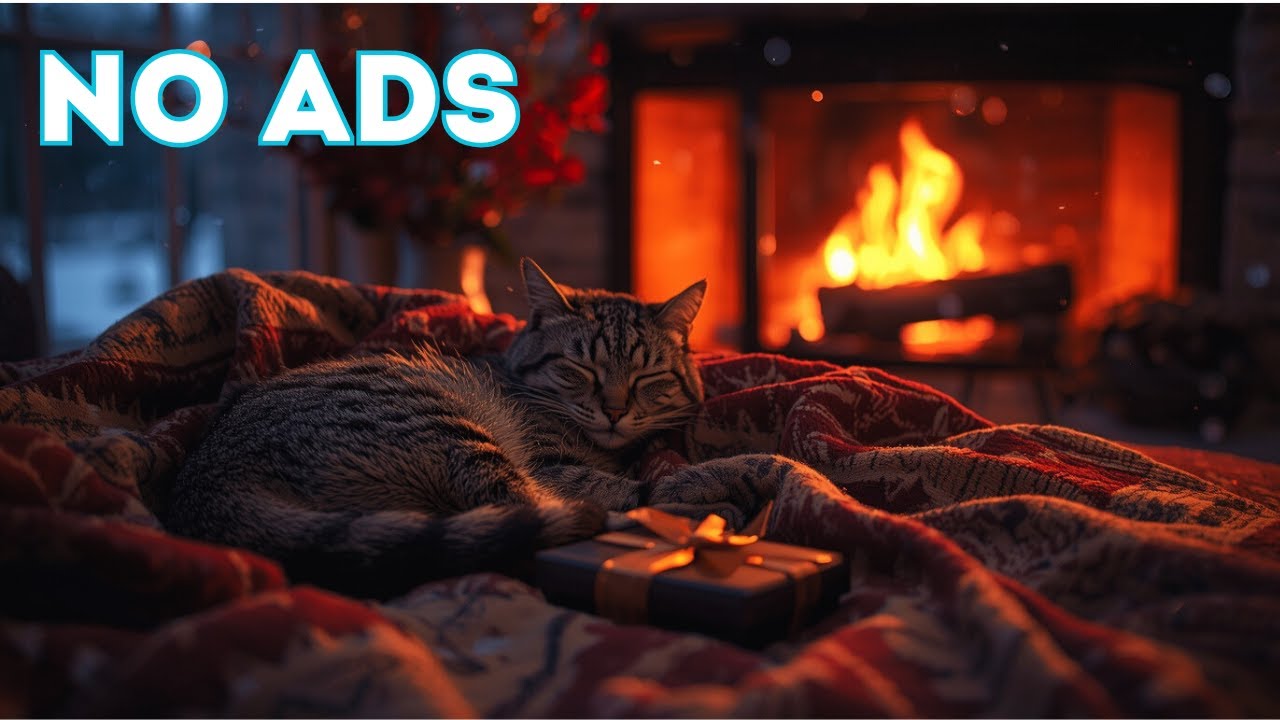 Cozy Cat by the Fire | Piano ASMR Ambience for Sleep