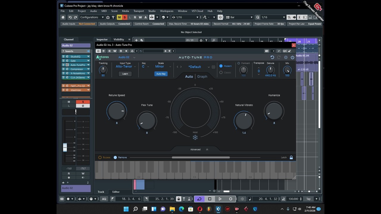 how to use autotune 11 in cubase 15