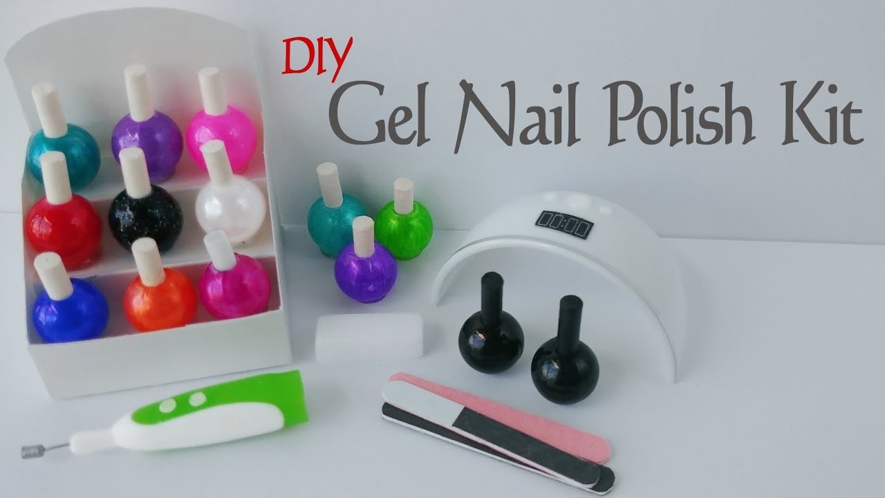 DIY Miniature nail polish gel set, includes UV lamp and electric nail file! Easy Barbie cosmetics