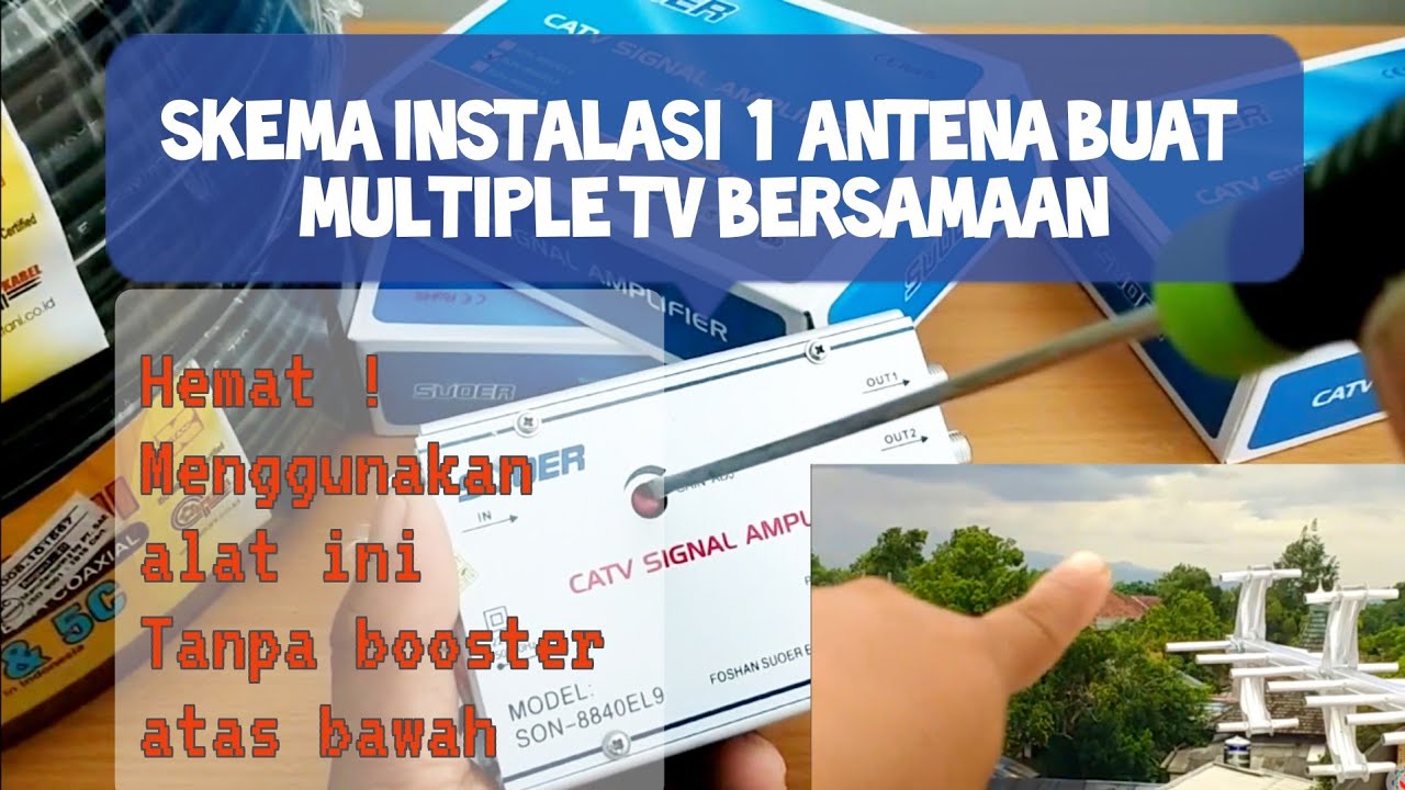 SIMPEL! Instalasi paralel splitter antena TV  CATV  — Hemat, cocok untuk TV kos kosan bisa banyak TV