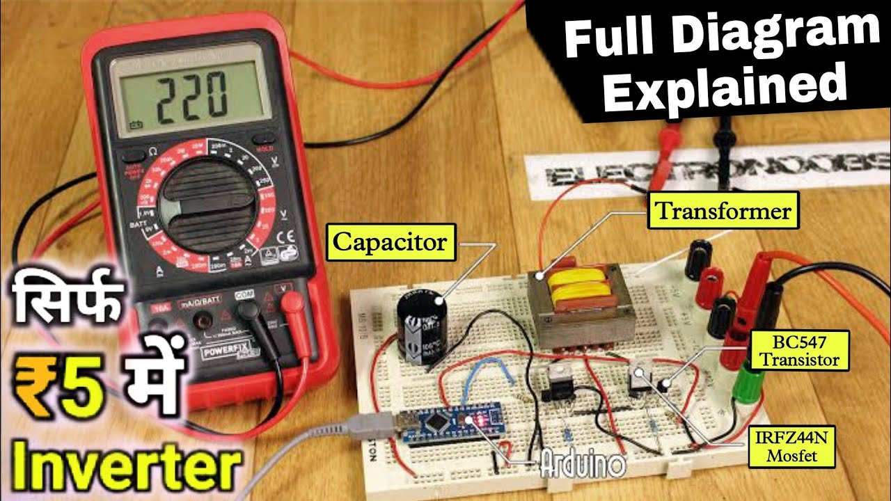 How To Make Automatic on off Inverter  and full Circuit Diagram Explained In Hindi