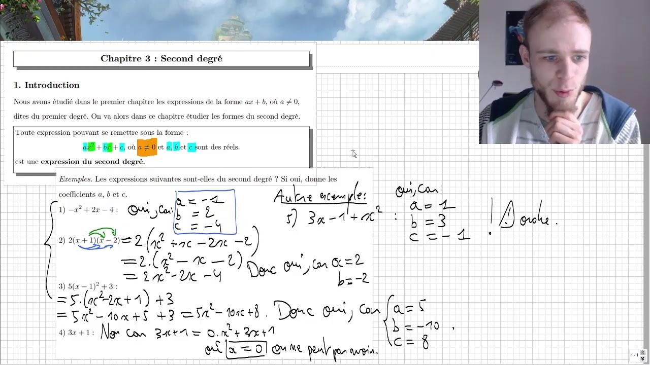 [4R2] Fin équations et intro sur le second degré