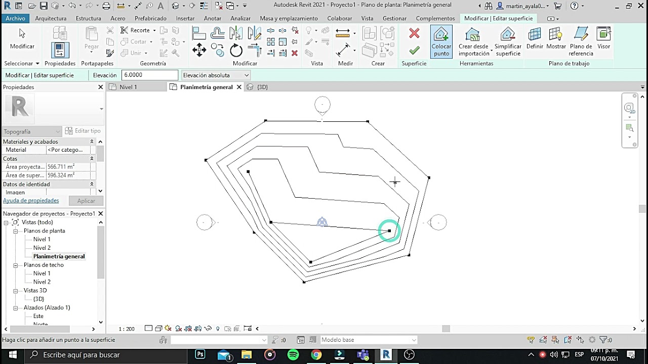 topografia en revit 2021