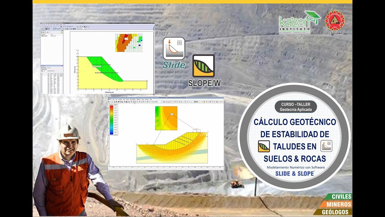 CURSO: GEOTECNIA APLICADA al CÁLCULO GEOTÉCNICO DE ESTABILIDAD DE TALUDES EN SUELOS & ROCAS-ON LINE