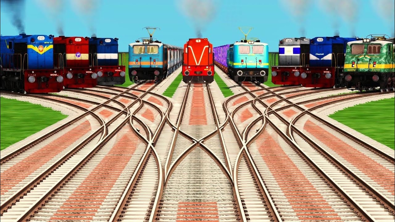 💲9 Train Run To High Speed At Branched Railroad Junction ll Railgadi Paas Risky Railroad l traingame