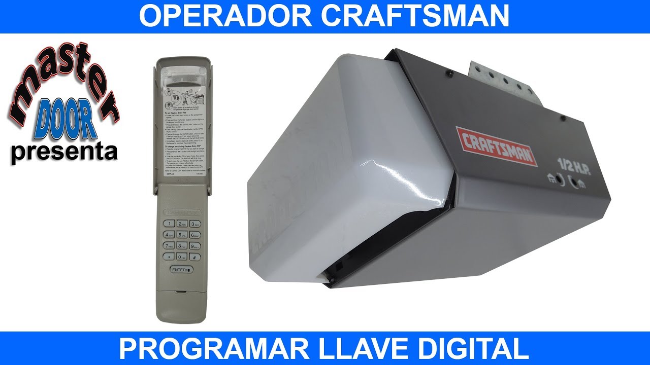 Programar llave digital en operador Craftsman