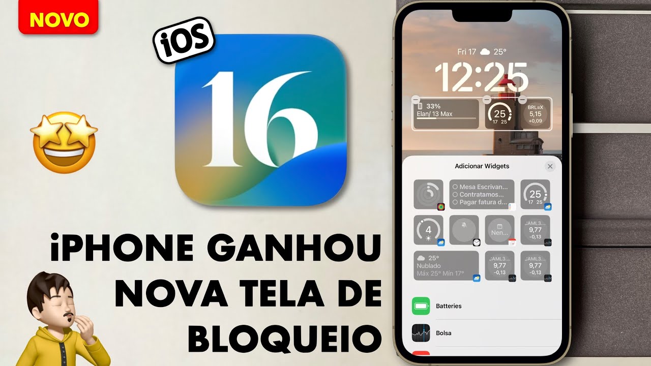🤩 NOVA TELA DE BLOQUEIO DOS iPHONES É INCRÍVEL .. Agora tem Widgets e Várias Funções Novas !