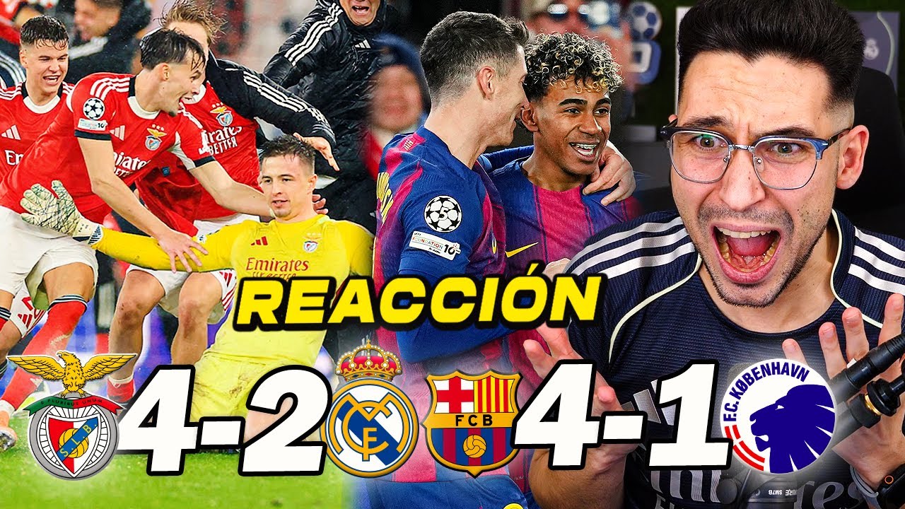 REACCIONANDO al Benfica vs Real Madrid 4-2 y Barcelona vs Copenhague 4-1 *RIDÍCULO* | ByDiegoX10