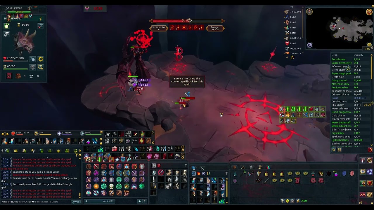 Zamorak solo 3690% no food P7 +Blank