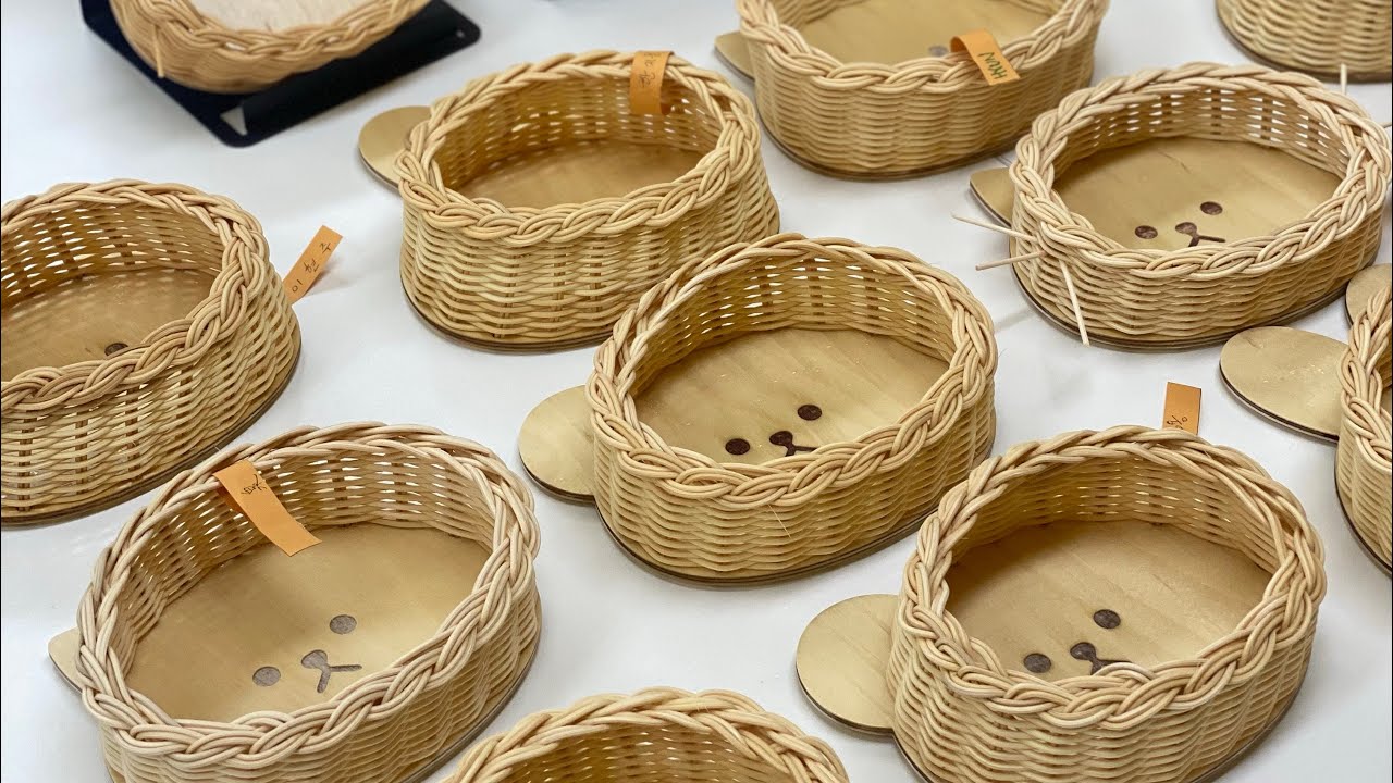 라탄공예🧺동물바구니_파도무늬 마무리 라탄공예키트