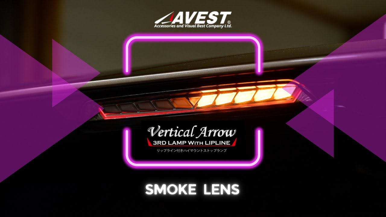 40アルファードにAVEST ハイマウントストップランプ 流れるウインカー機能付 VerticalArrow 3rd LAMP With LIPLINEを装着！！