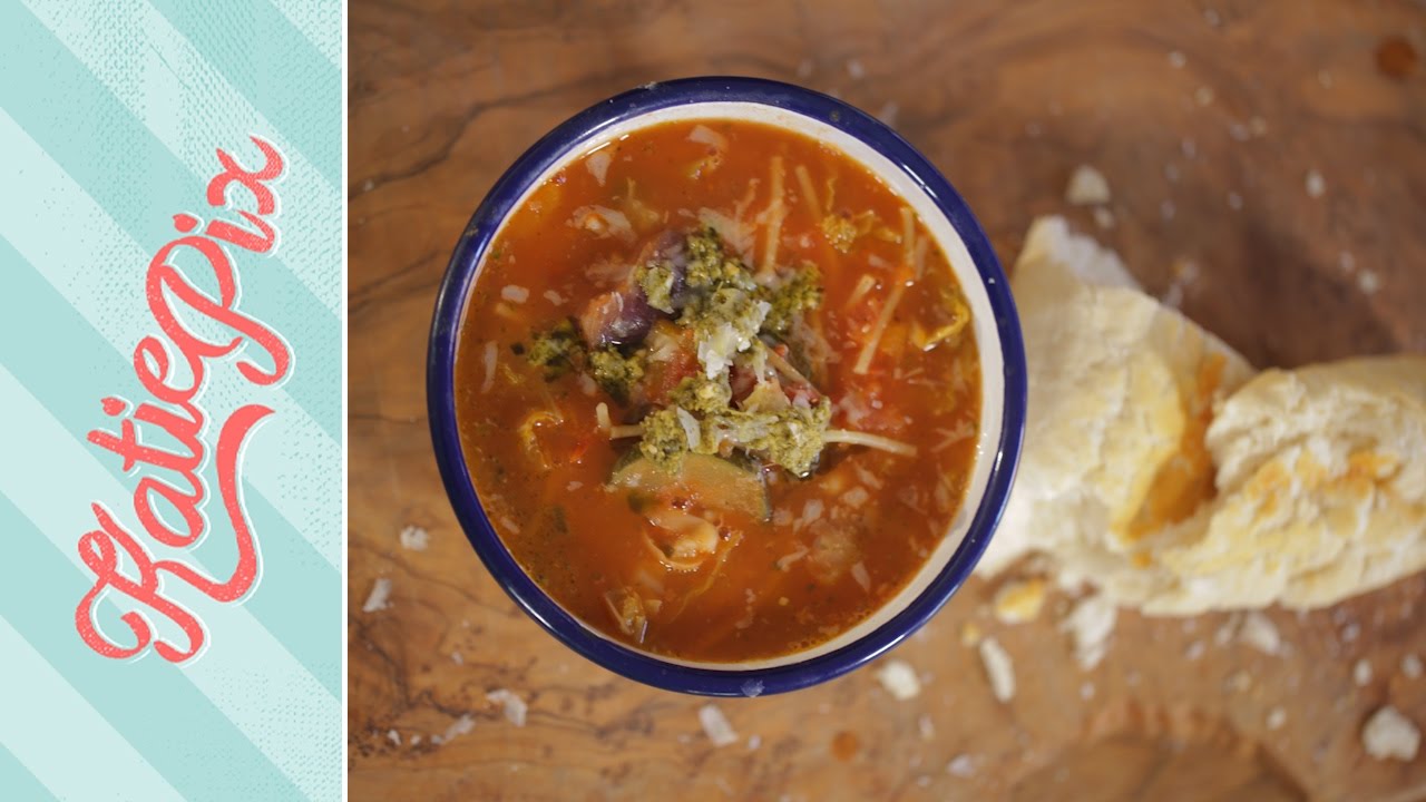 15 Minute Cheat's Minestrone Soup Recipe | Katie Pix