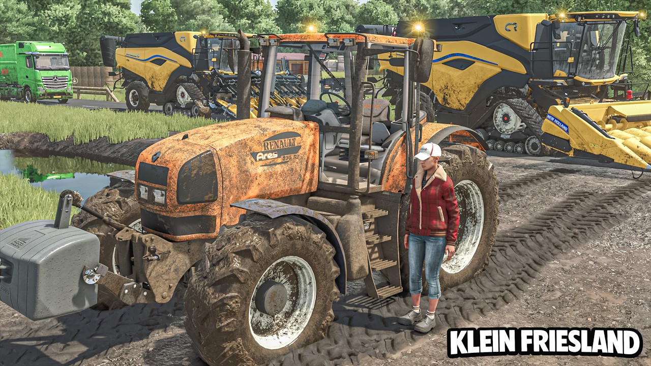 Stuck Deep Mud – Tractor Struggles During Corn Harvest | KLEIN FRIESLAND | Farming Simulator 25