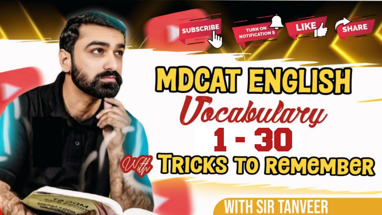 MDCAT/NUMS Vocabulary 1-30 According to PMDC's Syllabus Outline